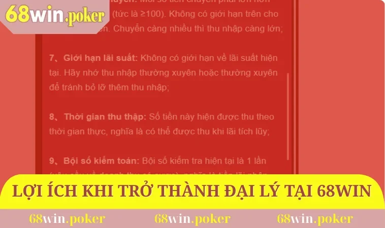 Đại Lý 68WIN 2 Những lợi ích vượt trội khi trở thành đại lý tại 68WIN